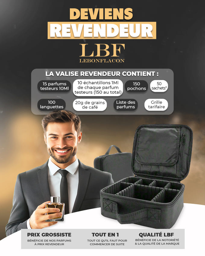 Mallette Revendeur Parfums LEBONFLACON – 15 testeurs + 150 échantillons