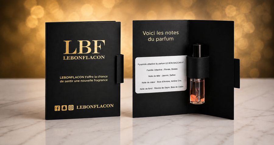 2 échantillons offerts par parfum acheté : sentir avant de choisir